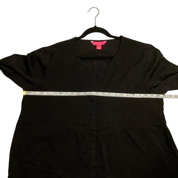 Lilly Pulitzer Hensley leopard print neutral black blouse button up women’s XL - Picture 11 of 13